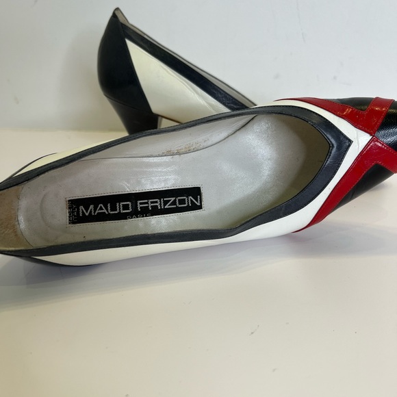 Vintage 1980s Maud Frizon Navy and Red heels - Picture 3 of 4